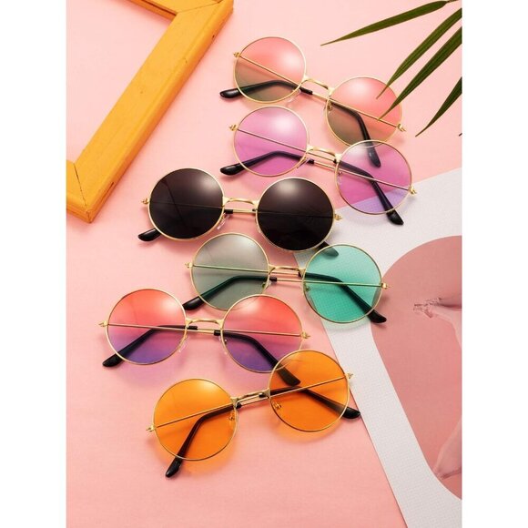 12 Pairs Vintage Round Sunglasses Women Men Tinted Lenses Hipster Eyewear main image 5